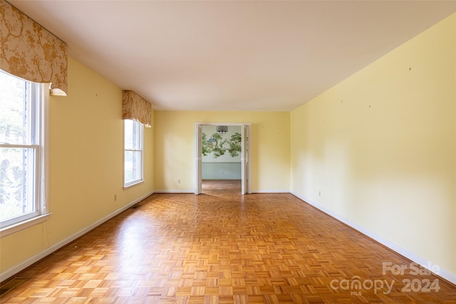 empty room featuring light parquet floors