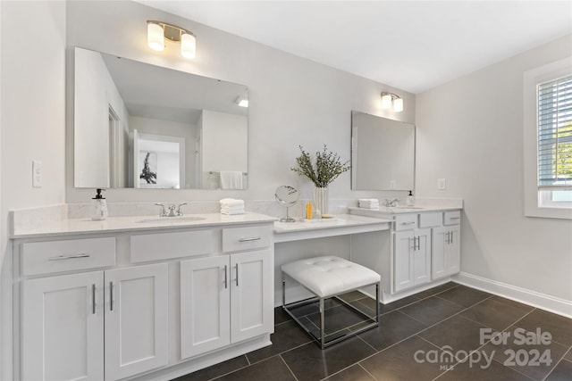 bathroom featuring vanity and tile patterned floors