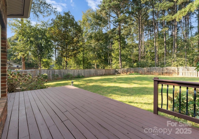 deck with a lawn