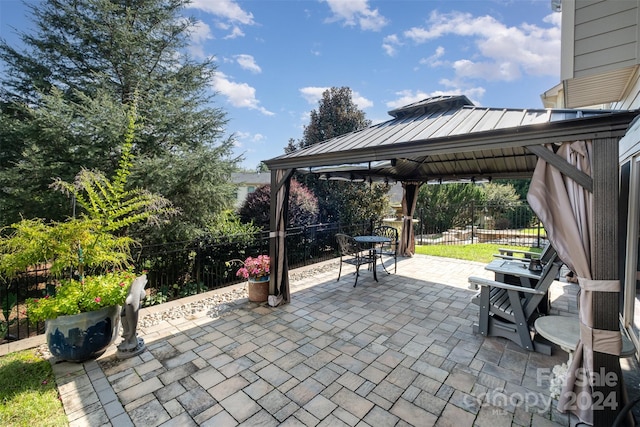 view of patio with a gazebo