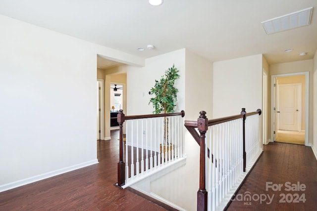 hallway featuring dark hardwood / wood-style flooring