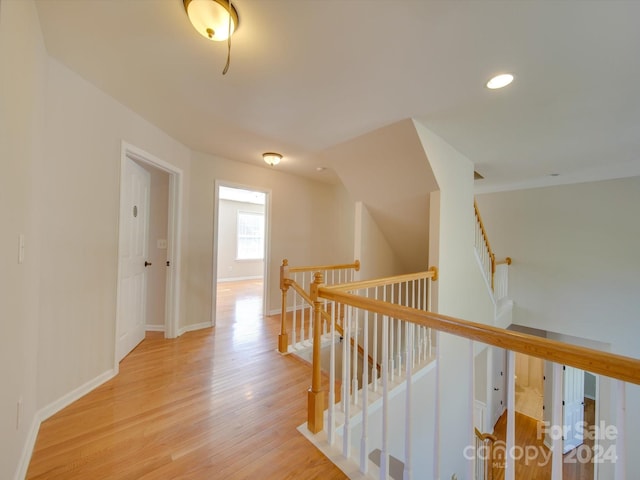 hall featuring light wood-type flooring