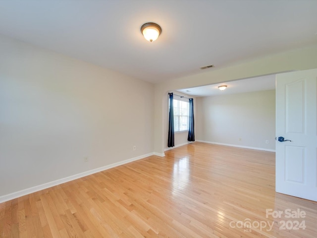 empty room featuring light wood-type flooring