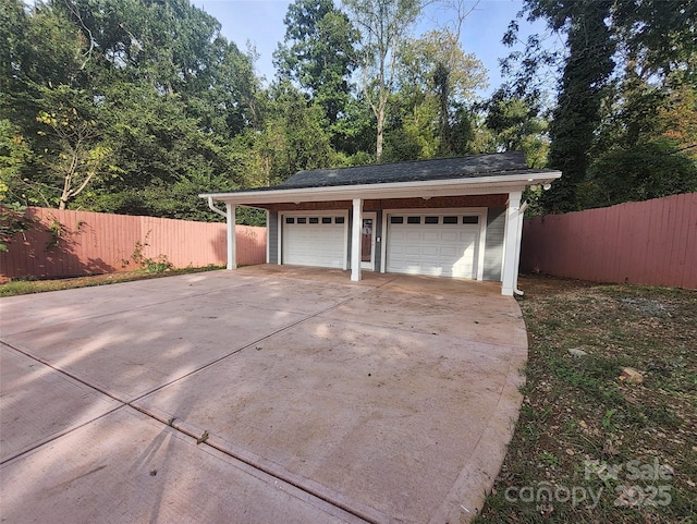 view of garage