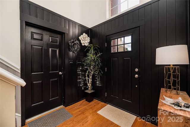 entryway featuring light hardwood / wood-style floors and plenty of natural light