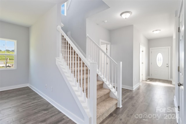 foyer featuring hardwood / wood-style flooring