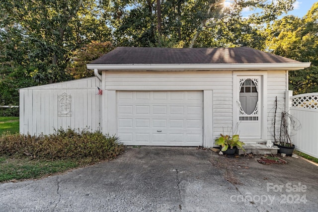 view of garage