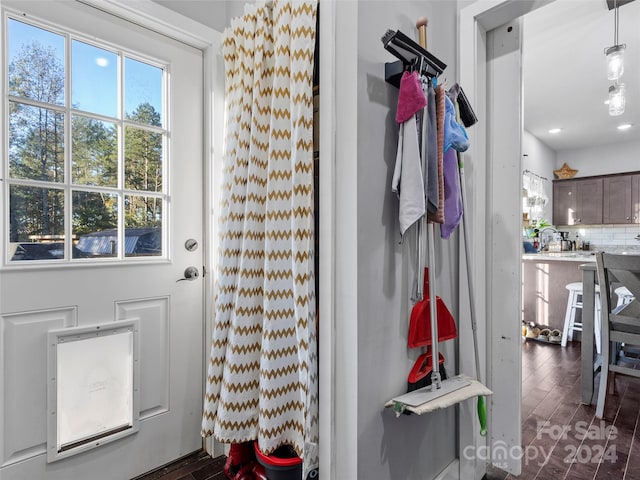 entryway featuring dark hardwood / wood-style floors