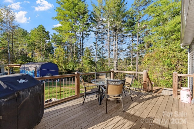 deck featuring area for grilling