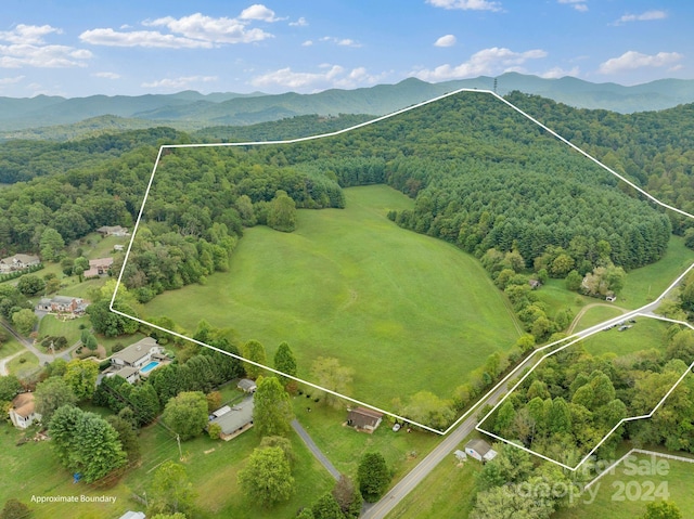 aerial view with a mountain view