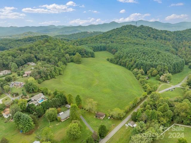 birds eye view of property with a mountain view