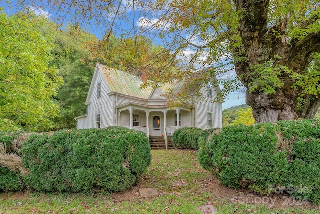 view of front of home with a porch