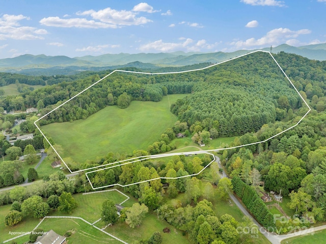 bird's eye view featuring a mountain view