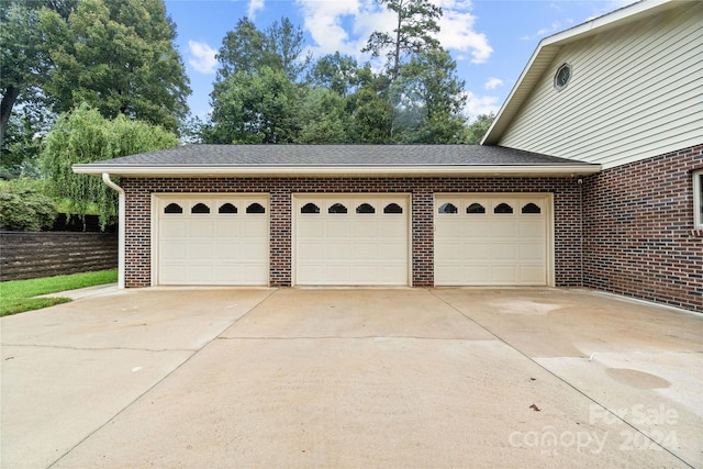 view of garage