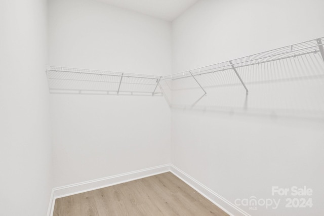 walk in closet featuring hardwood / wood-style flooring