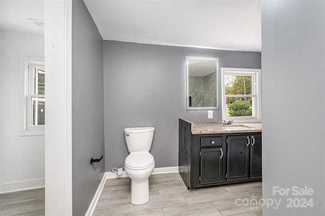 bathroom featuring toilet and vanity