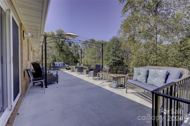 view of patio with outdoor lounge area