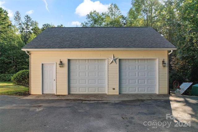 view of garage