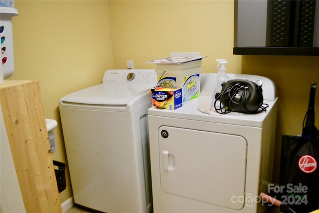 laundry area featuring washer and dryer