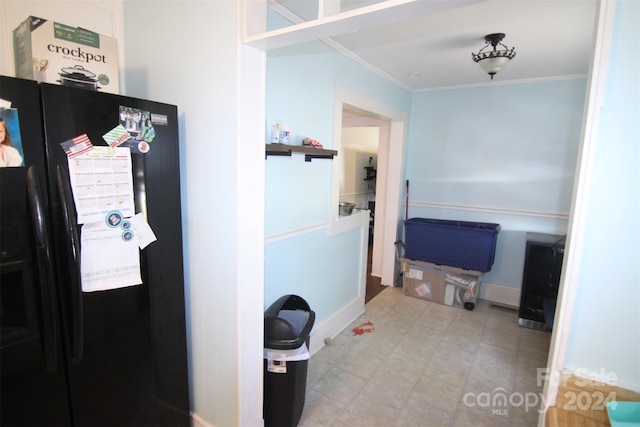 hallway with crown molding