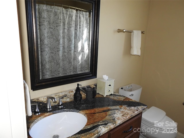 bathroom with vanity and toilet