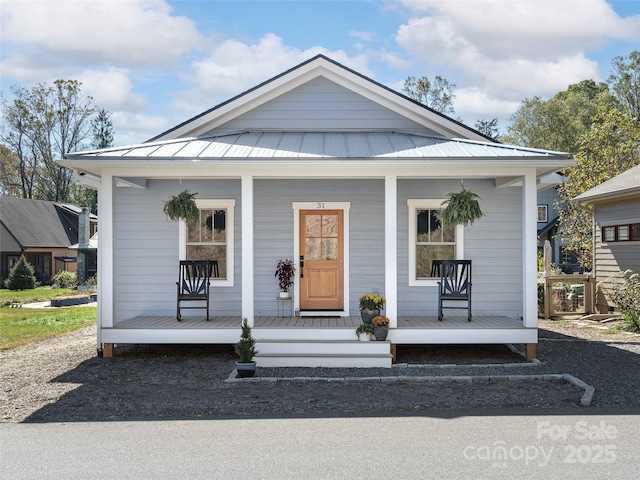 view of front of home featuring covered porch