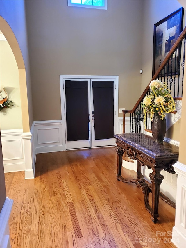 entrance foyer with light wood-type flooring