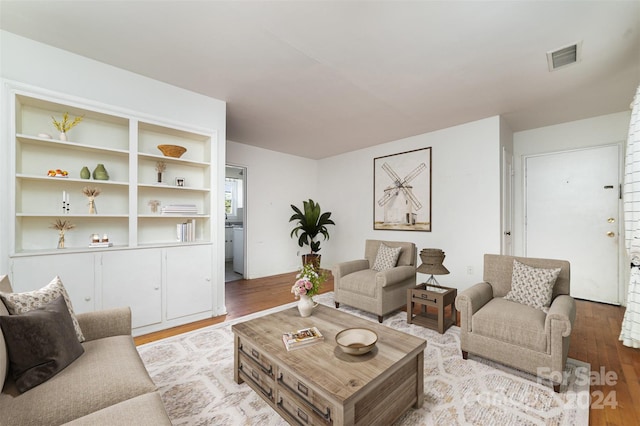 living room featuring hardwood / wood-style floors