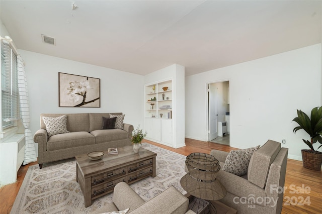 living room featuring light hardwood / wood-style flooring