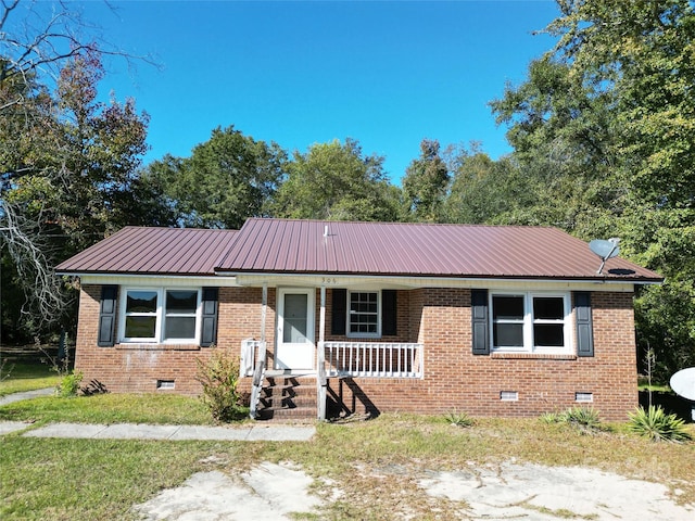 view of single story home