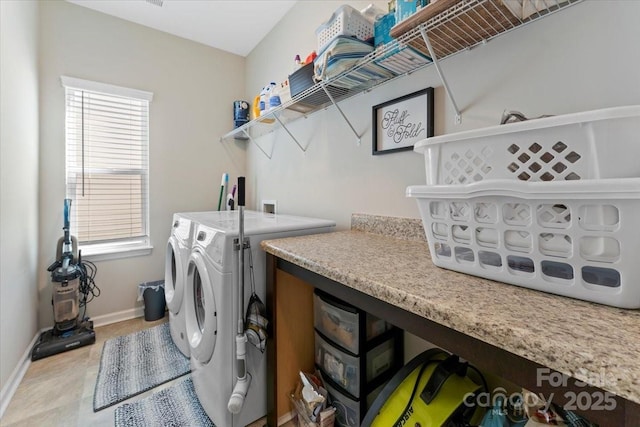 laundry area with washer and dryer