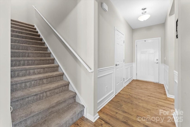 interior space with hardwood / wood-style flooring