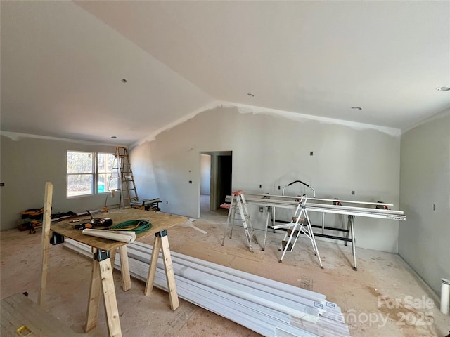 interior space with vaulted ceiling