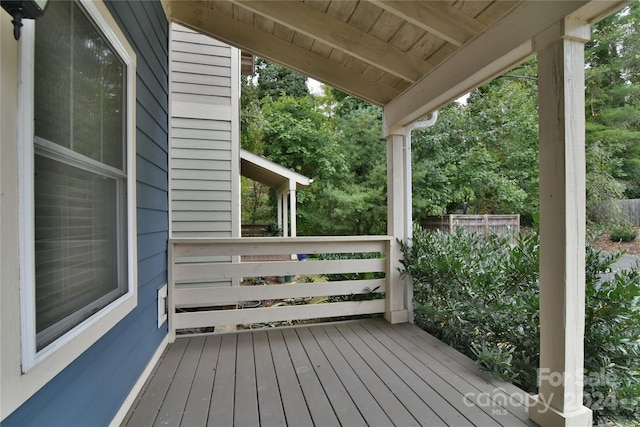 deck with covered porch