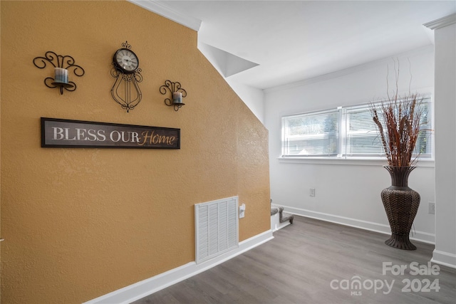 interior space with hardwood / wood-style flooring