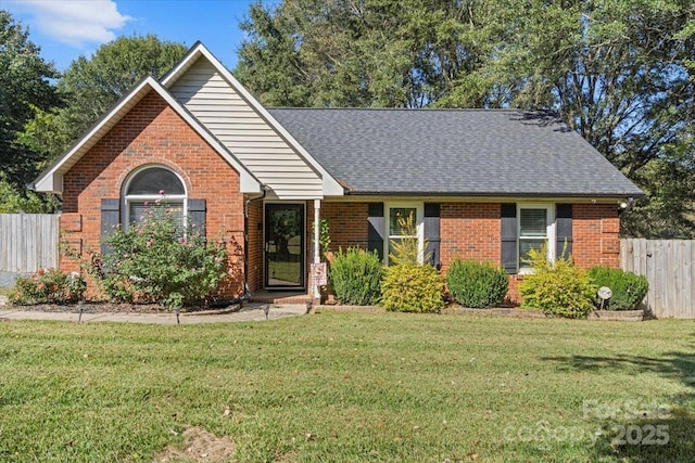 view of front of home with a front yard