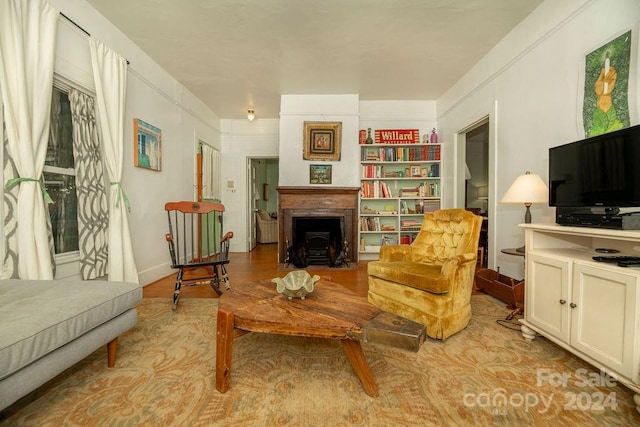 sitting room with light wood-type flooring