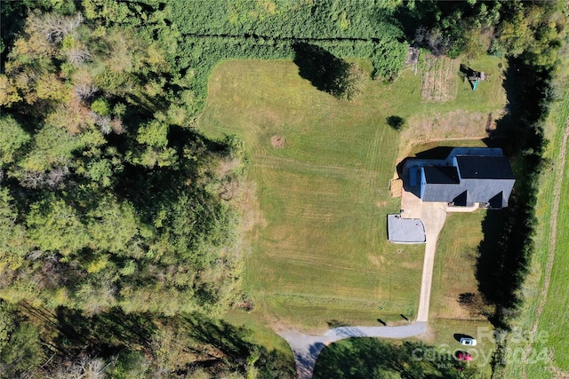 aerial view with a rural view