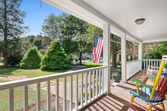 balcony with covered porch