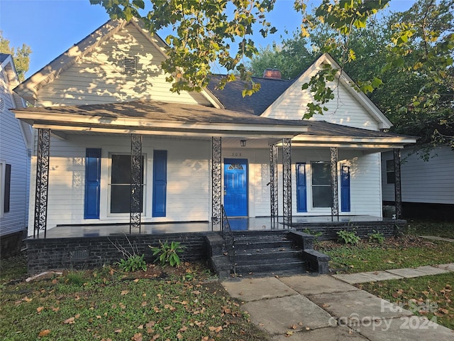 view of front of house with covered porch