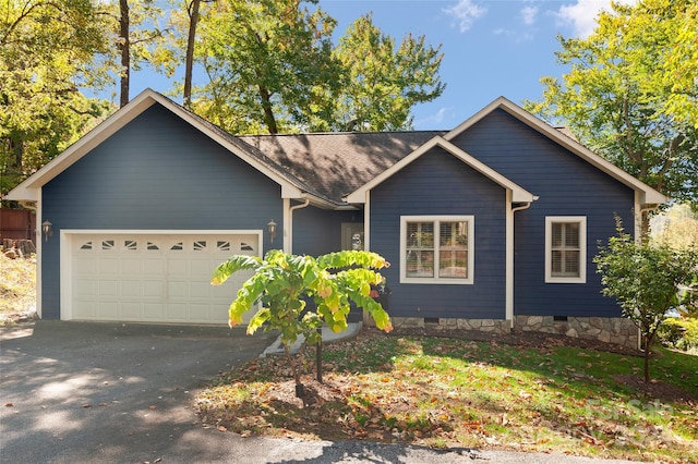 single story home with a garage