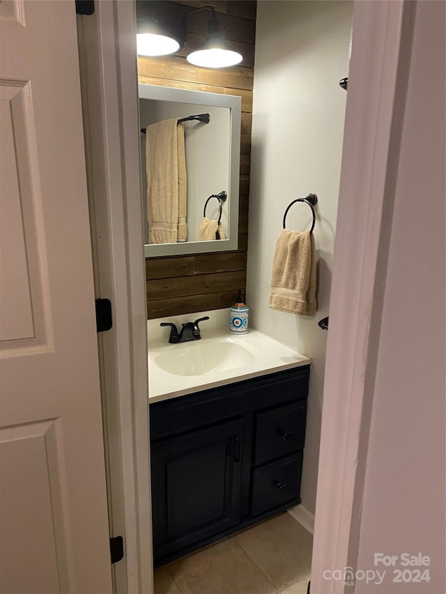 bathroom featuring vanity and tile patterned flooring