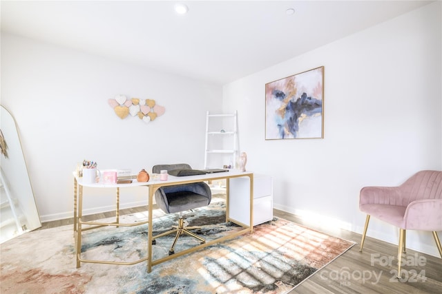 office featuring hardwood / wood-style floors