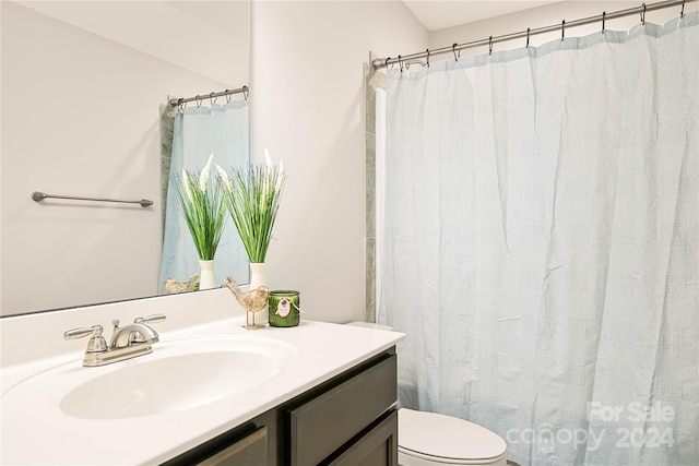 bathroom with vanity and toilet