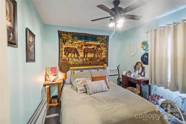 bedroom featuring ceiling fan