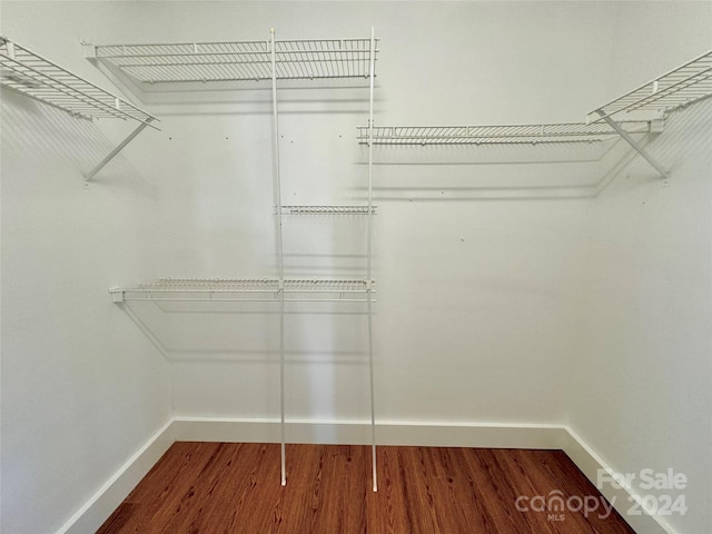 walk in closet featuring hardwood / wood-style floors