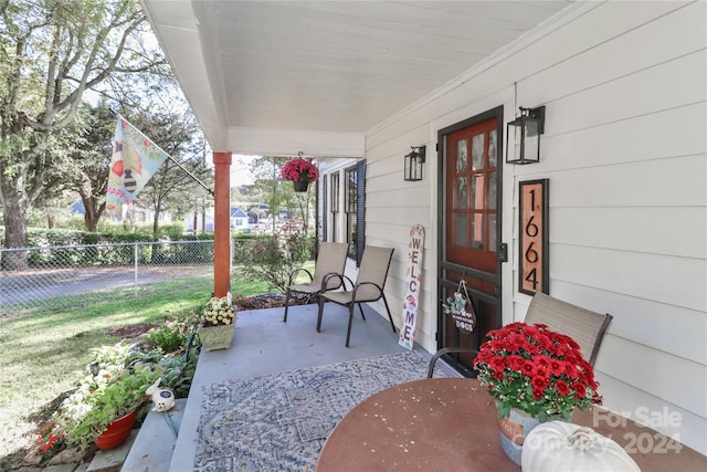 view of patio featuring covered porch