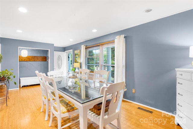 dining area featuring light hardwood / wood-style floors