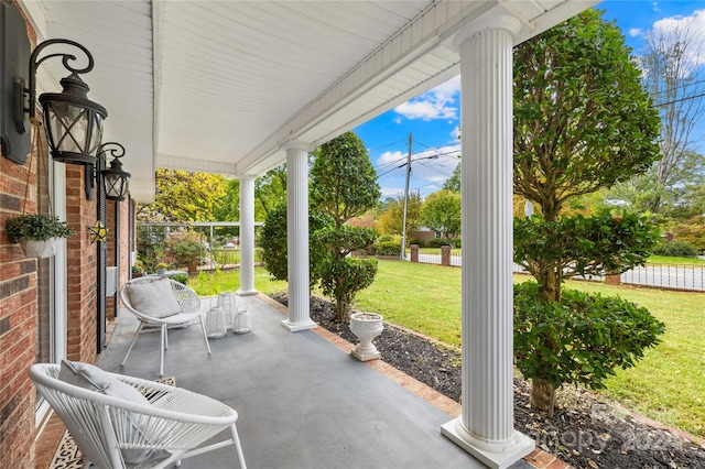 view of patio / terrace featuring a porch