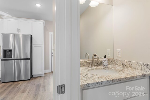 30 Wheeler Rd, Weaverville, NC 28787 - bathroom with wood finished floors, vanity, and recessed lighting